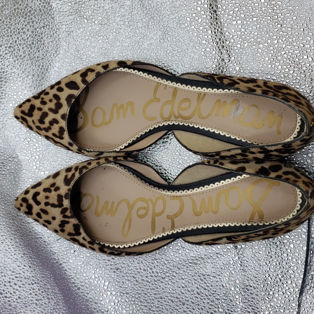 Sam Edelman leopard real fur dyed cow hair shoes